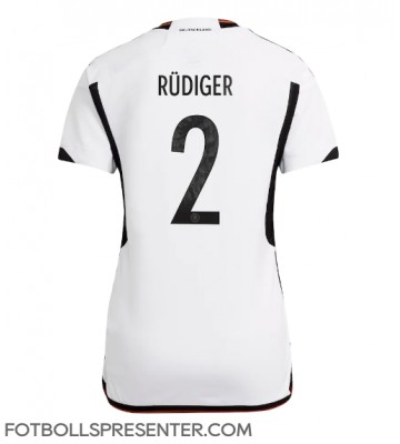 Tyskland Antonio Rudiger #2 Hemma Matchtröja Dam VM 2022 Kortärmad